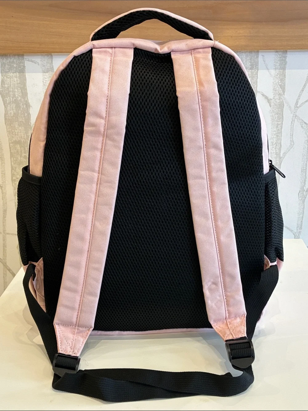 Personalized Pink Kids Backpack with Patch Details
